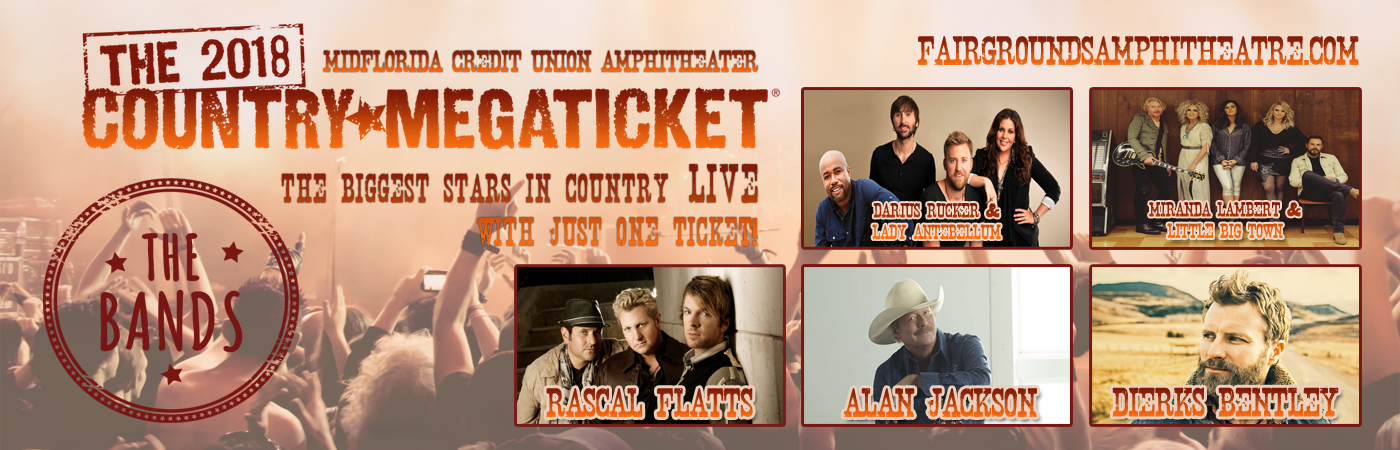 2018 Country Megaticket Tickets (Includes All Performances) at MidFlorida Credit Union Amphitheatre