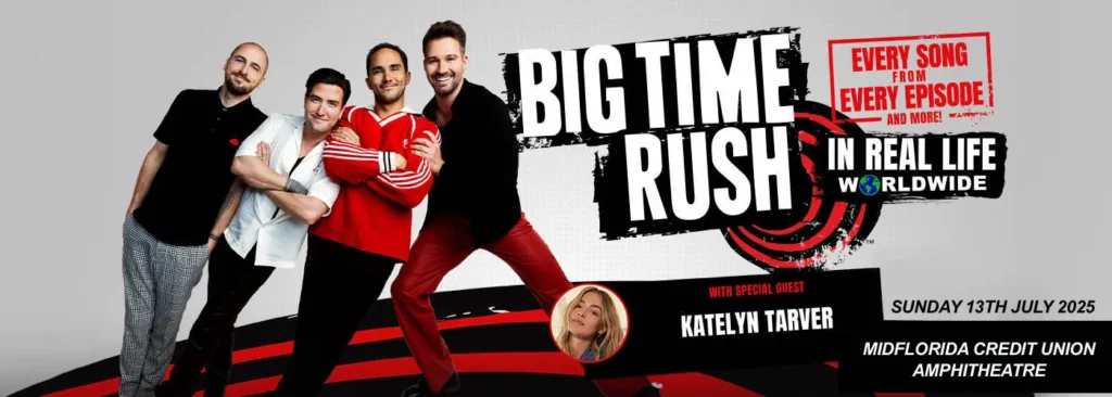 Big Time Rush & Katelyn Tarver at MidFlorida Credit Union Amphitheatre At The Florida State Fairgrounds